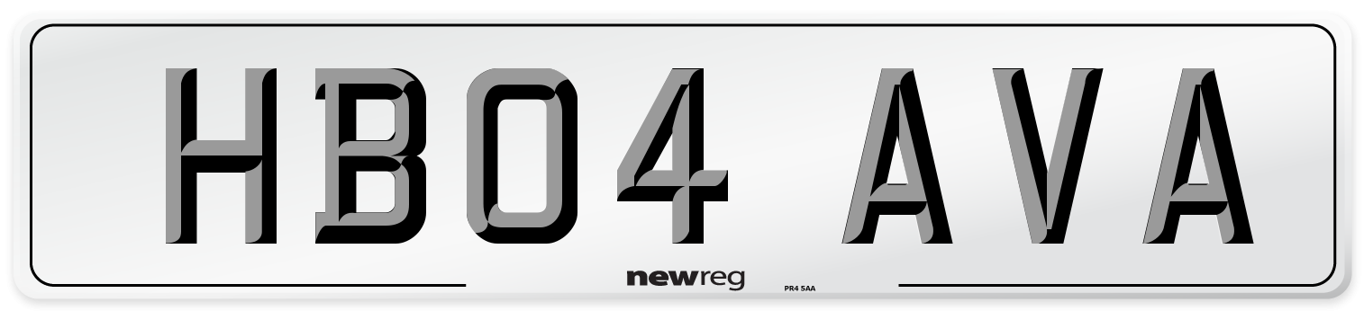 HB04 AVA Number Plate from New Reg